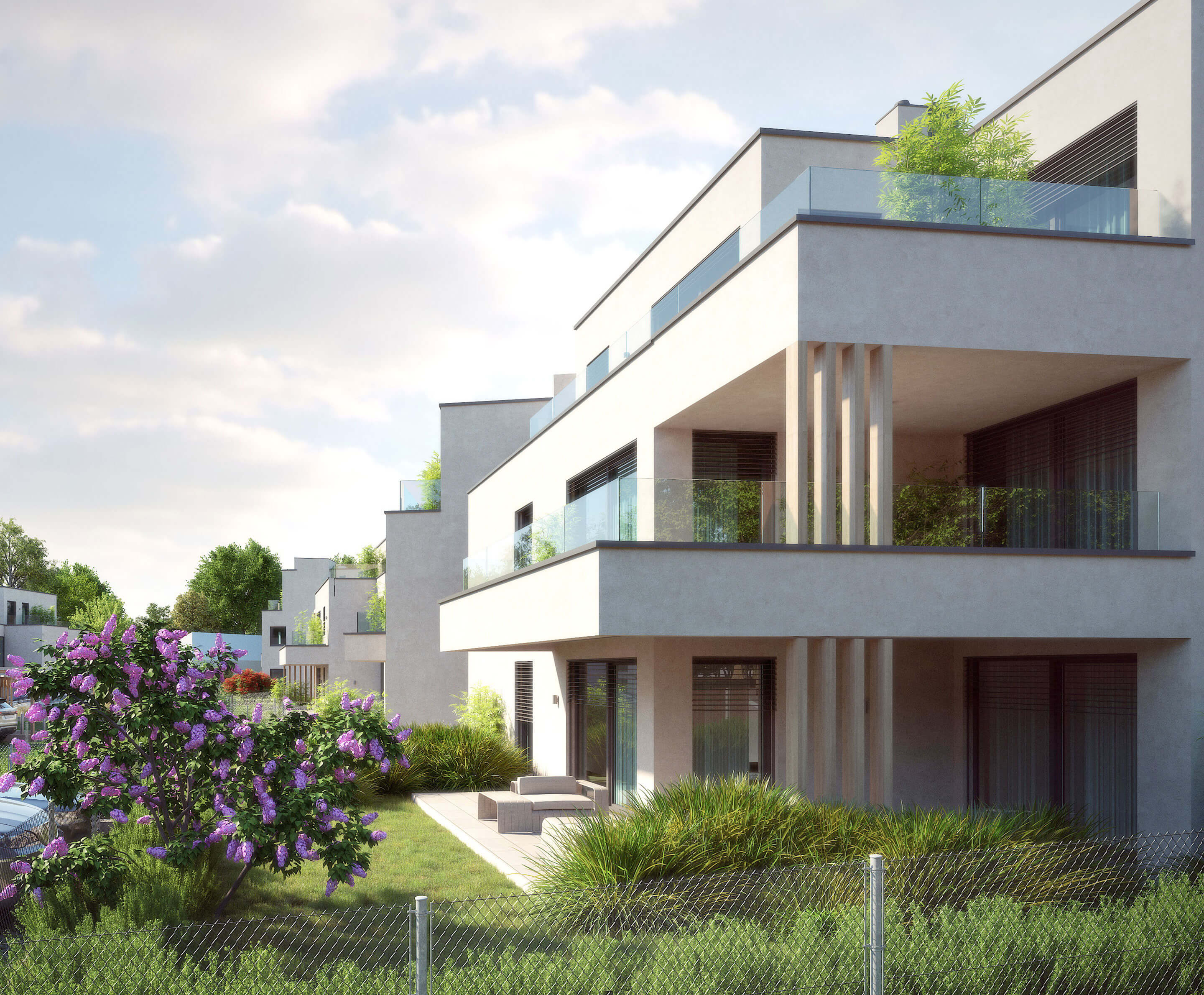 Image: garden apartment with terrace in vineyard settlement