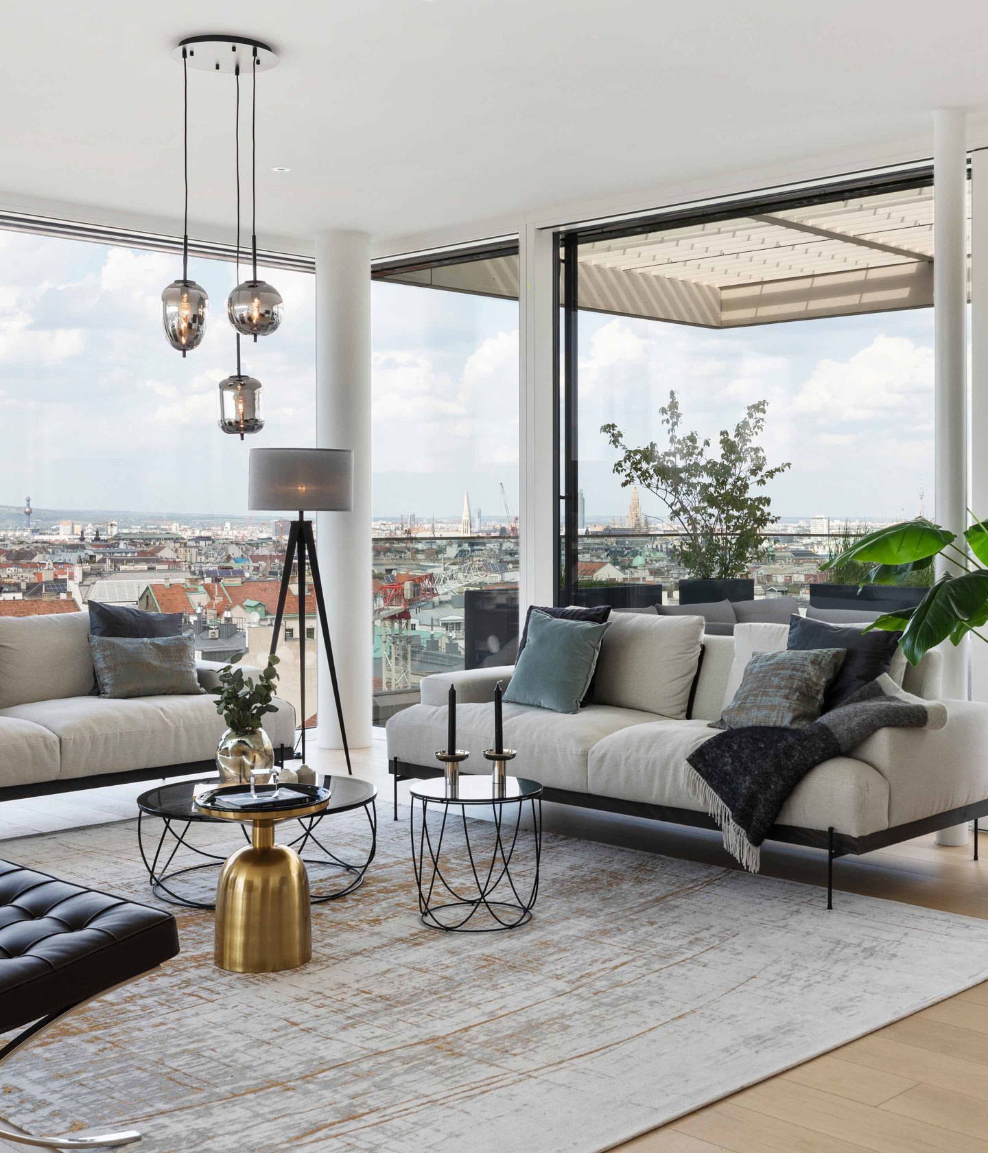 Foto: Innenansicht Penthouse in der Lindengasse mit Blick auf Wien