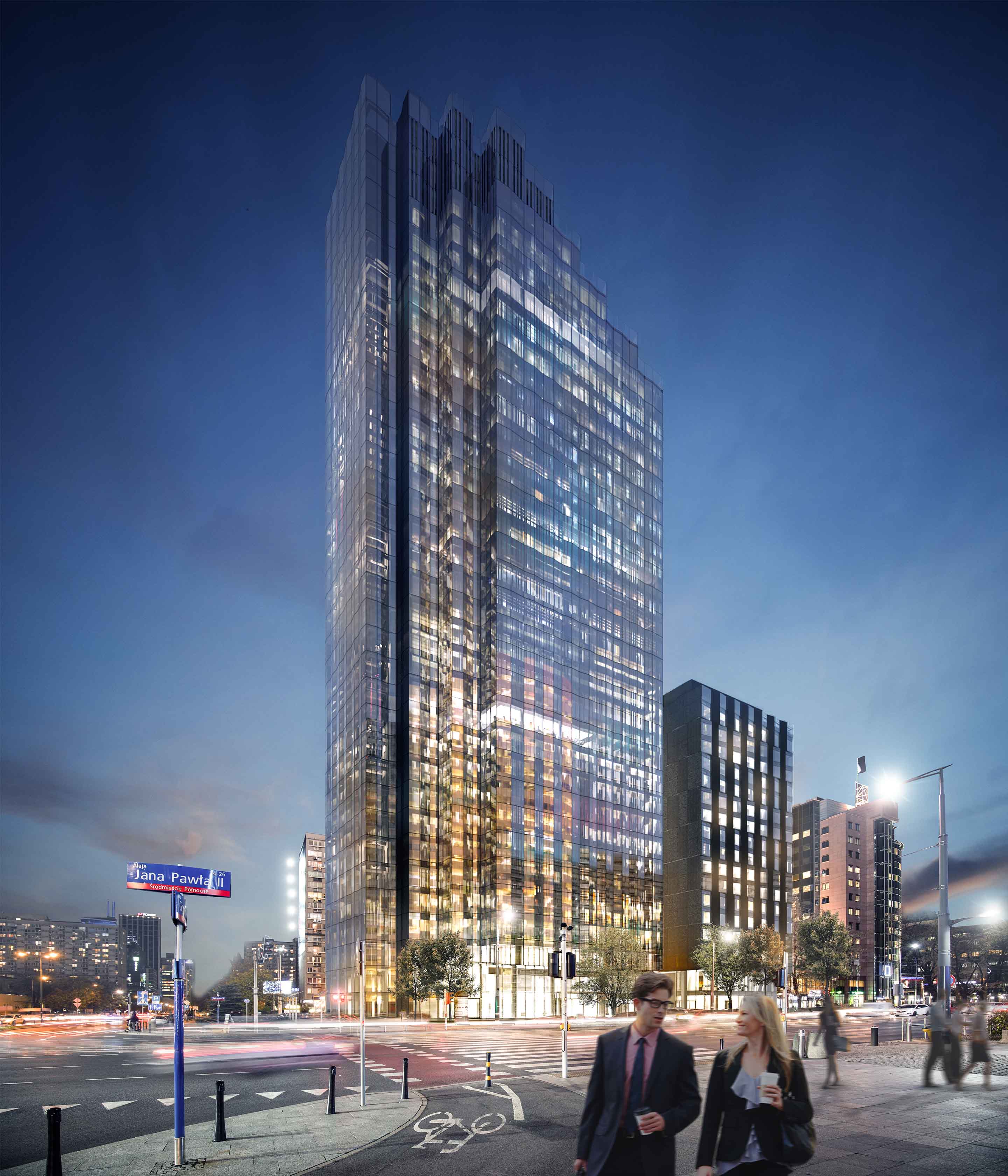 Photo: Visualization of the new project Upper One of STRABAG Real Estate in Warsaw