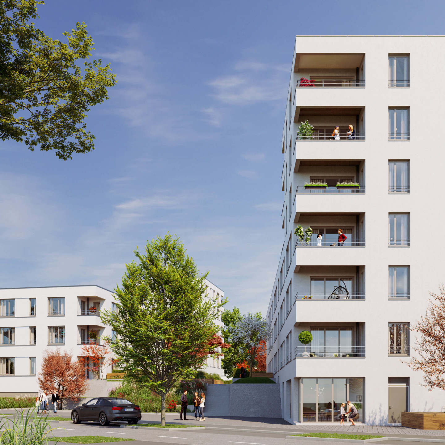 Image: Luc & Lena: Modern residential complex with green area in Belval, Luxembourg