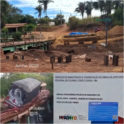 Como estão as obras da ponte sobre o rio Alpercatas?