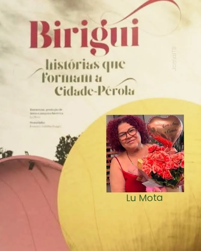 A foto mostra a capa do livro, incluindo foto da Lu Mota
