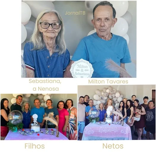 Bodas de Diamante para Sebastiana, a Nenosa, e Milton Tavares