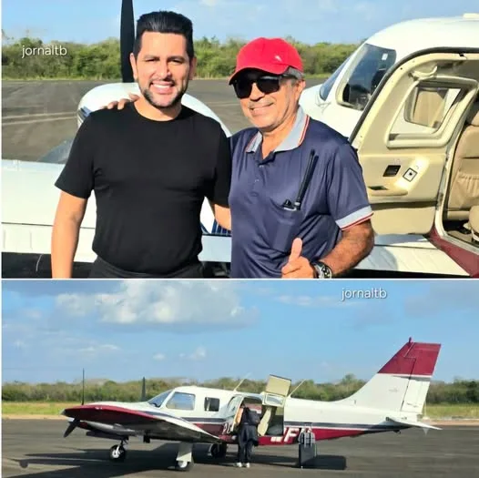 Cantor Léo Magalhães desembarca no aeroporto de Barra do Corda (MA) por volta das 16h20min desta sexta-feira