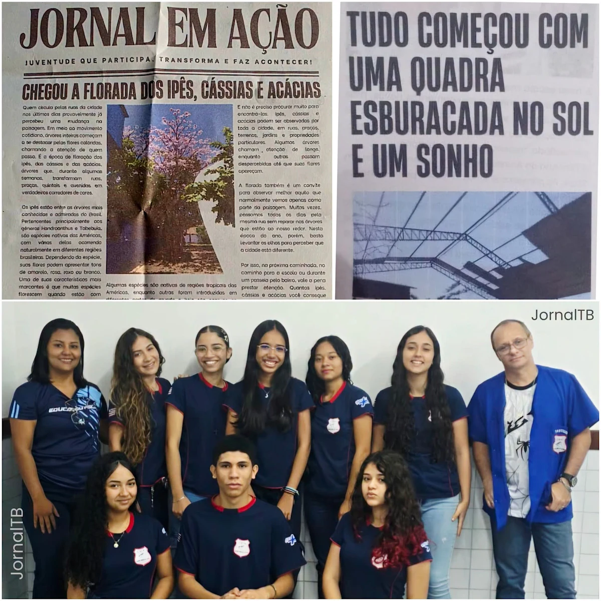 Foto dos alunos e professores é de autoria de Cleomilton Macedo