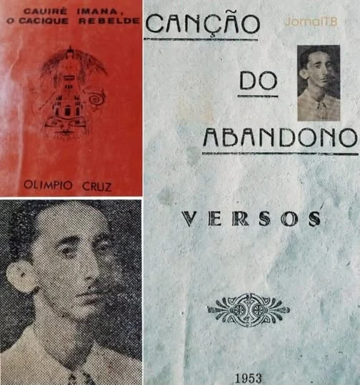 As fotos ilustrativas em mosaico são da primeira edição dos livros Canção do Abandono (de 1953) e Cauiré Imana