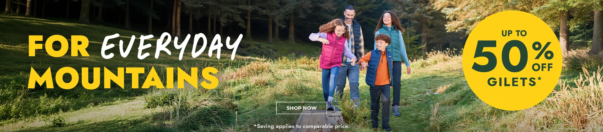 H1: UP TO 50% OFF GILETS