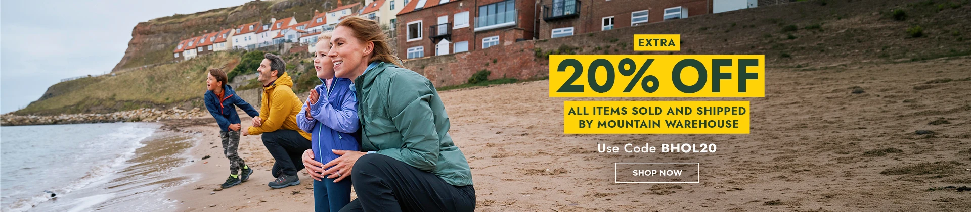 H1: EXTRA 20% OFF ALL MOUNTAIN WAREHOUSE ITEMS - USE CODE: BHOL20 - SHOP NOW