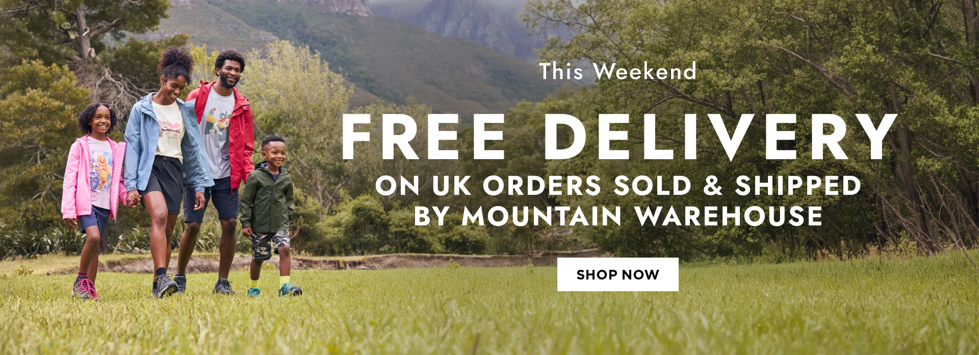 H1: THIS WEEKEND FREE DELIVERY ON UK ORDERS SOLD & SHIPPED BY MOUNTAIN WAREHOUSE