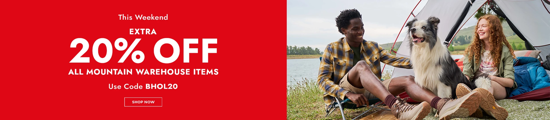 20% off Mountain Warehouse Items use code: BHOL20