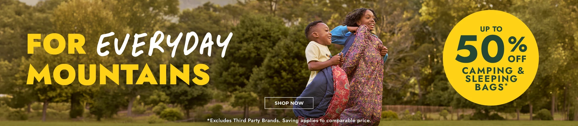 H1: UP TO 50%  OFF CAMPING & SLEEPING BAGS