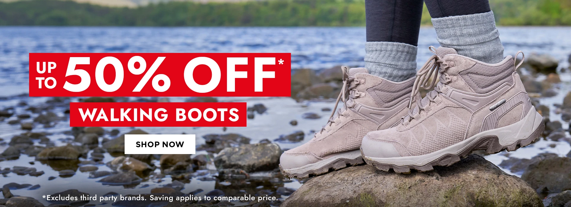 H1: UP TO 50% OFF WALKING BOOTS
