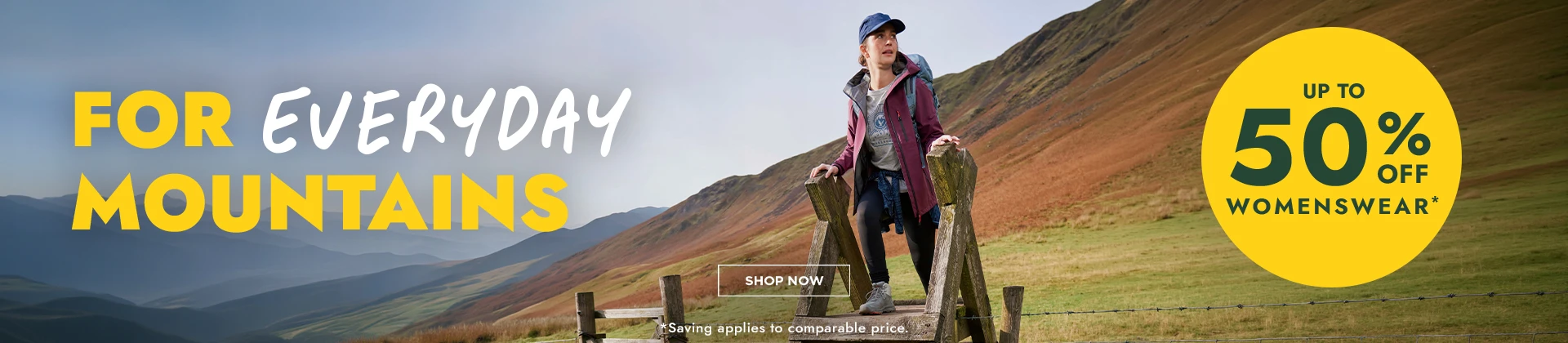 H1: UP TO 50% OFF WOMENSWEAR - SHOP NOW *SAVING APPLIES TO COMPARABLE PRICE