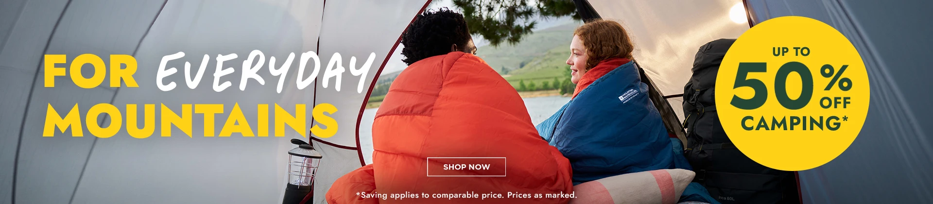 UP TO 50% OFF CAMPING