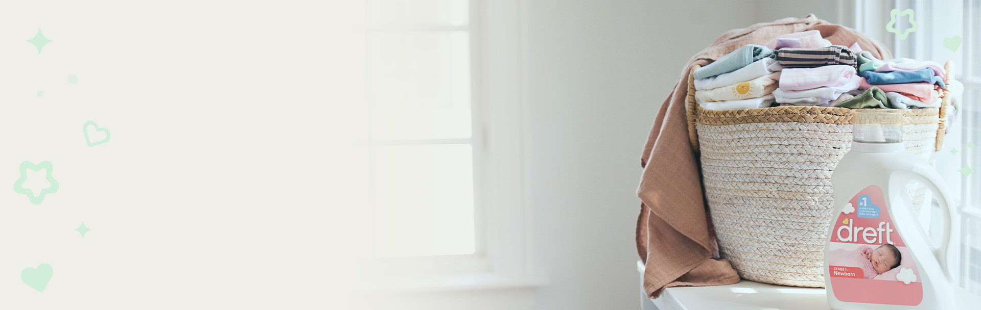 Cómo quitar las manchas de popó a la ropa de bebé | Dreft, image size:1920x608