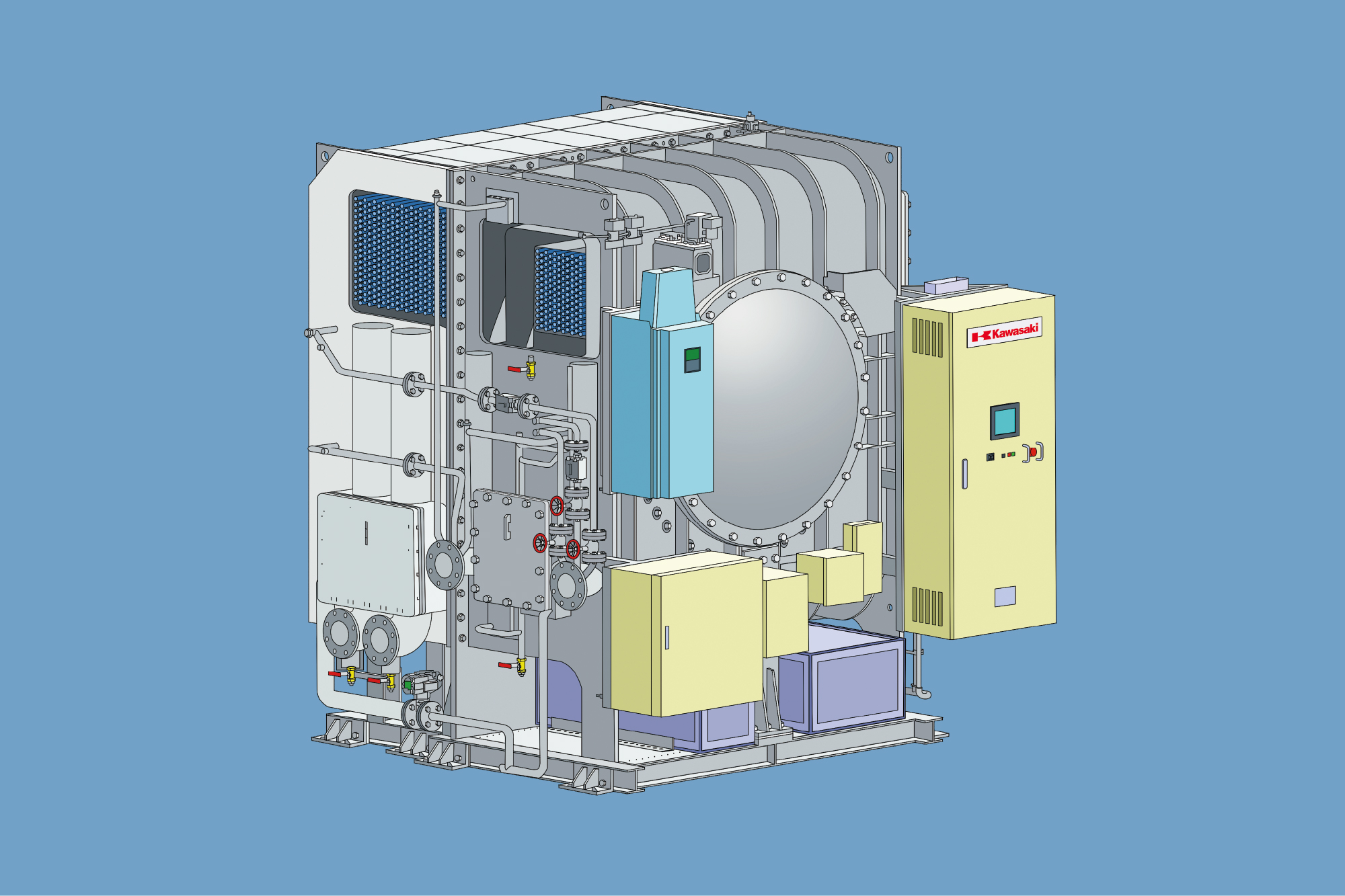 Kawasaki Water-Refrigerant Centrifugal Chiller | ANSWERS | Kawasaki's  Solutions for the Future | Kawasaki Heavy Industries