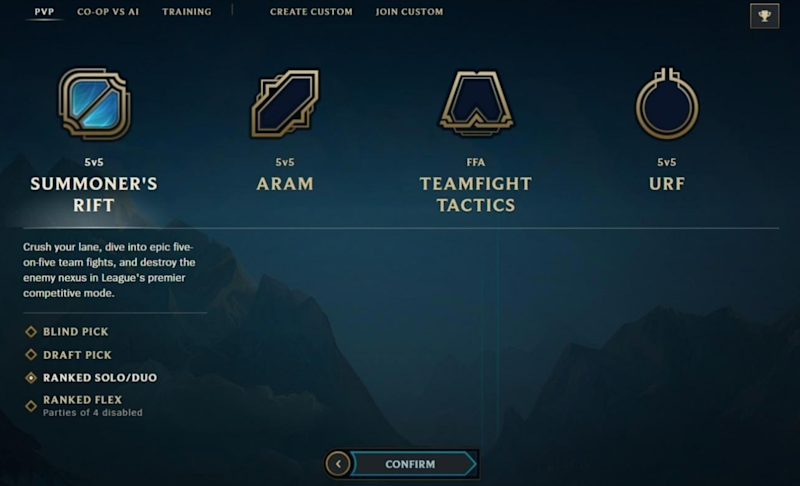 League of Legends Game Selection