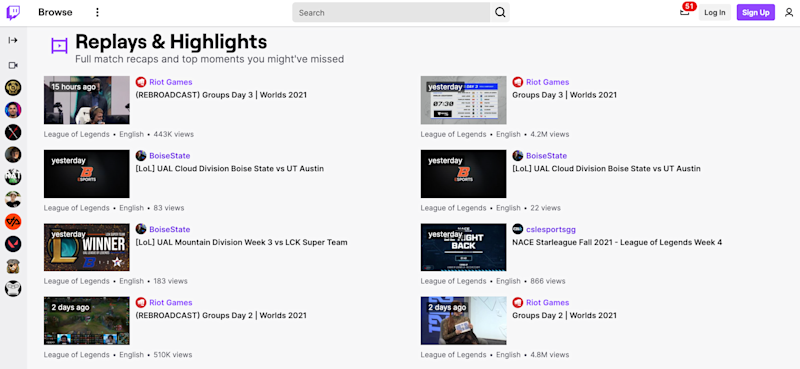 Replays Highlights Twitch League of Legends