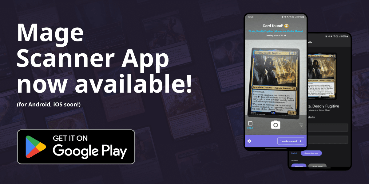 App for scanning and selling mtg cards