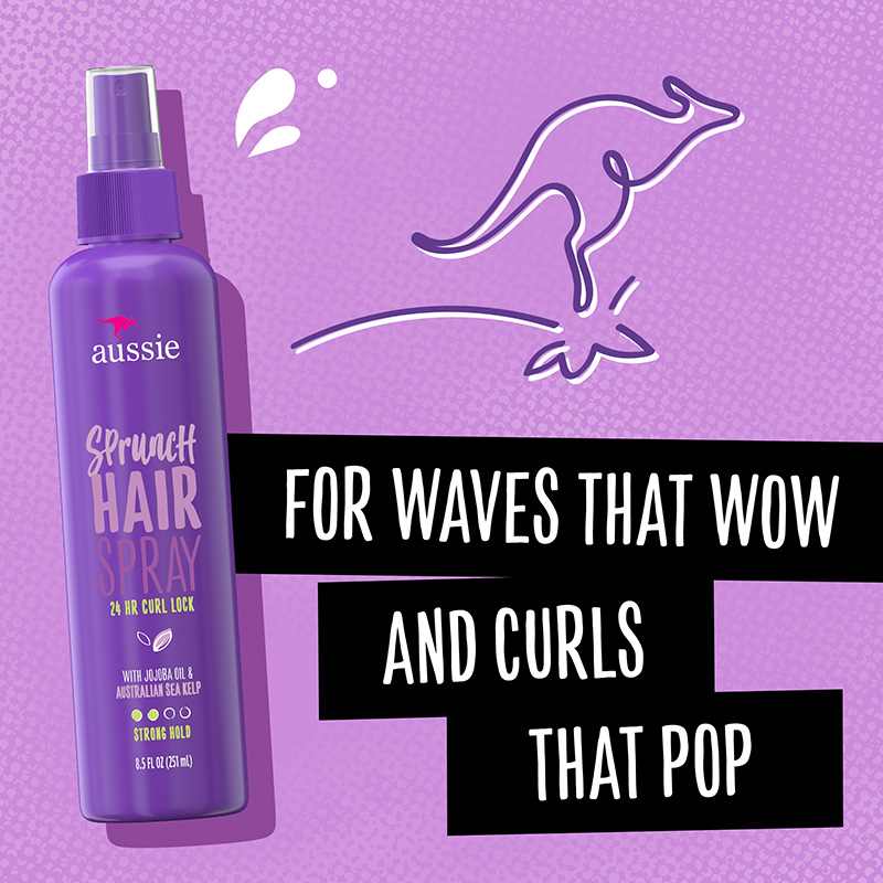 Sprunch Hairspray FOR WAVES THAT WOW AND CURLS THAT POP