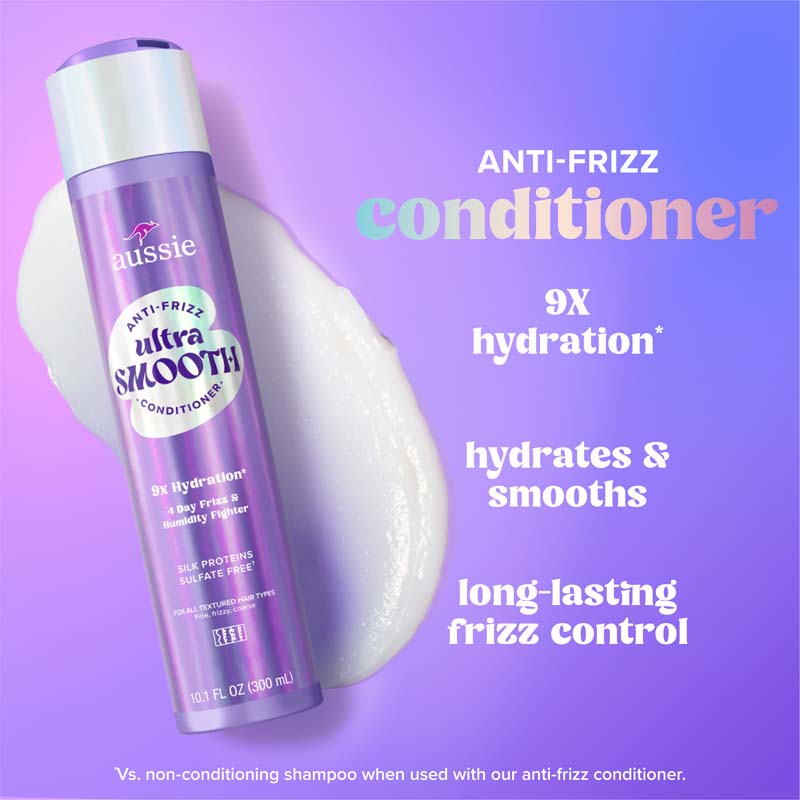 Anti-Frizz Shampoo. 9x hydration*, hydrates & smooths, long lasting frizz control. *vs. non-conditioning shampoo when used with our anti-frizz conditioner.