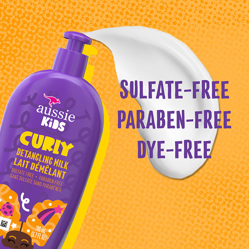 Aussie Kids Curly Detangling Milk for Kids sulfate free paraben free dye free