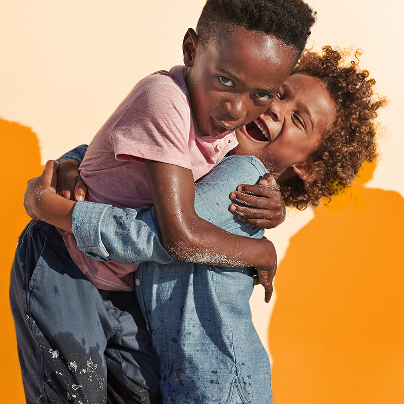 two kids wrestling