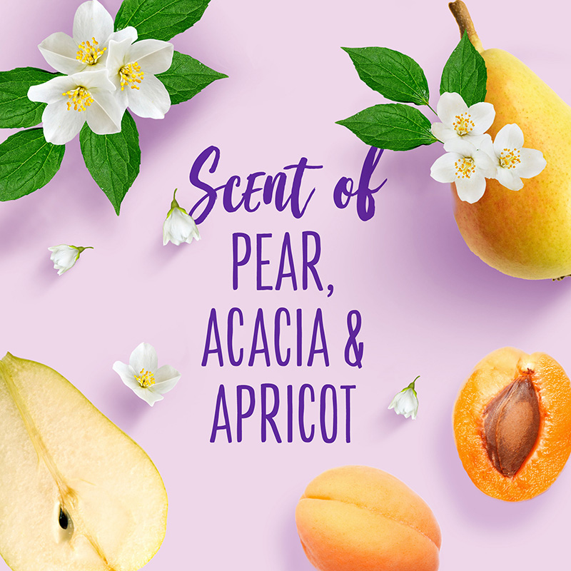 FLORA AURA HAIR SCENT BOOST SPRAY SMELLS LIKE pear, acacia, and apricot