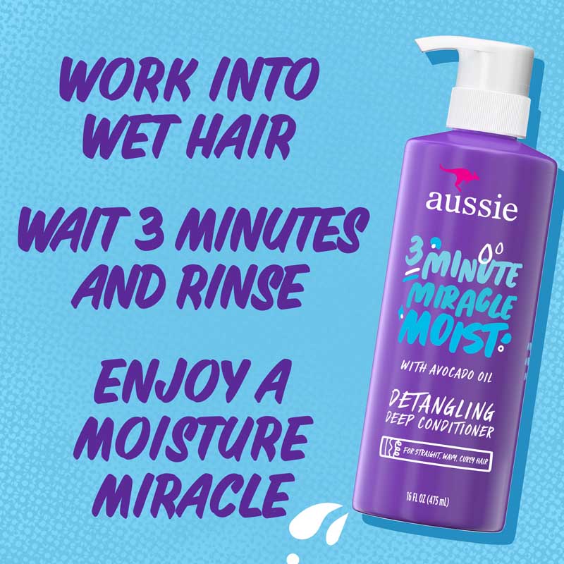 Work into. wet hair, wait 3 minutes and rinse, enjoy a moisture miracle
