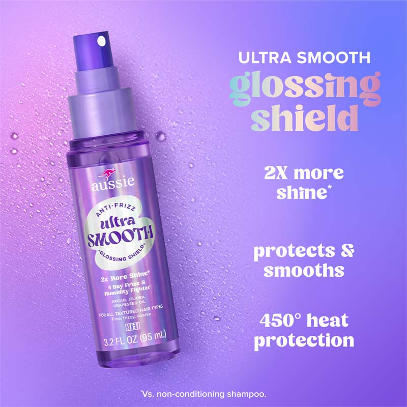 2x more shine*, protects & smoothes, 450 degree heat protection