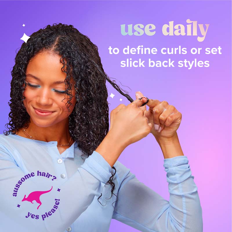 Aussie Ultra Wonder Gel Crème use daily to define curls or slick back styles
