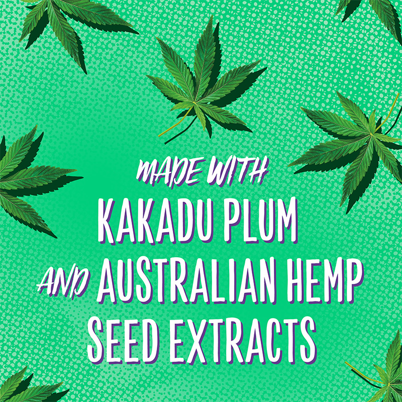 AUSTRALIAN INGREDIENTS: Crafted with Kakadu plum and Australian hemp seed extracts