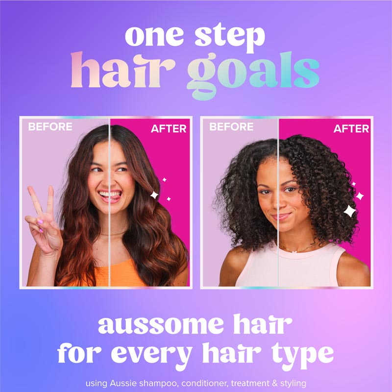 Aussie Ultra Collection one step hair goals. Aussome hair for every hair type