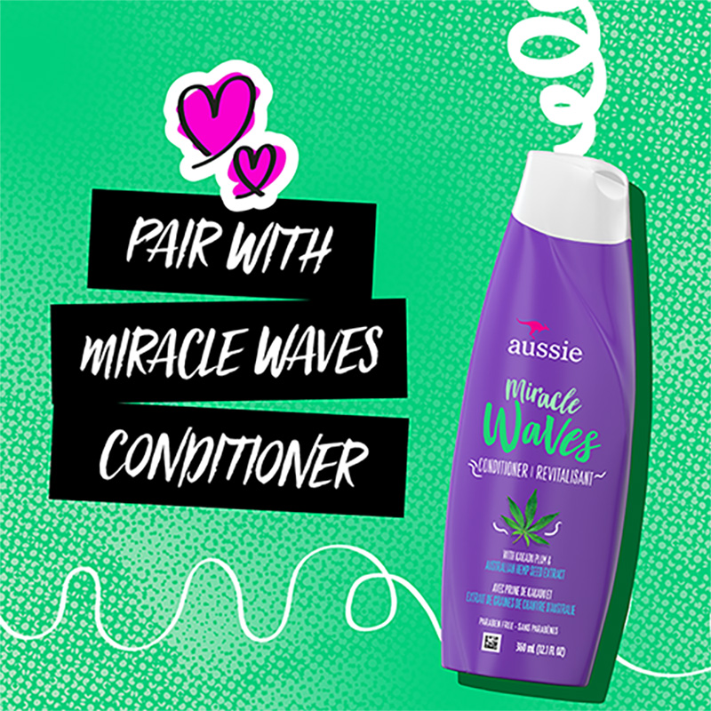 Miracle Waves Anti-Frizz Hemp Shampoo 12.1 FL OZ PAIR WITH MIRACLE WAVES ANTI-FRIZZ HEMP CONDITIONER