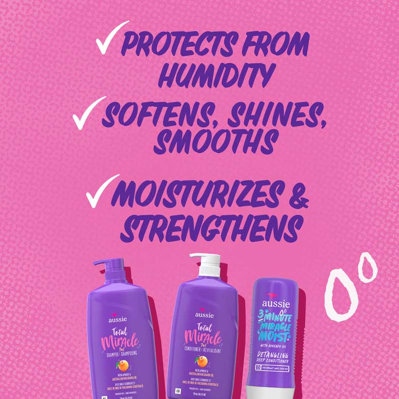 Protects from humidity, softens shines smooths, moisturizes and strenghtens