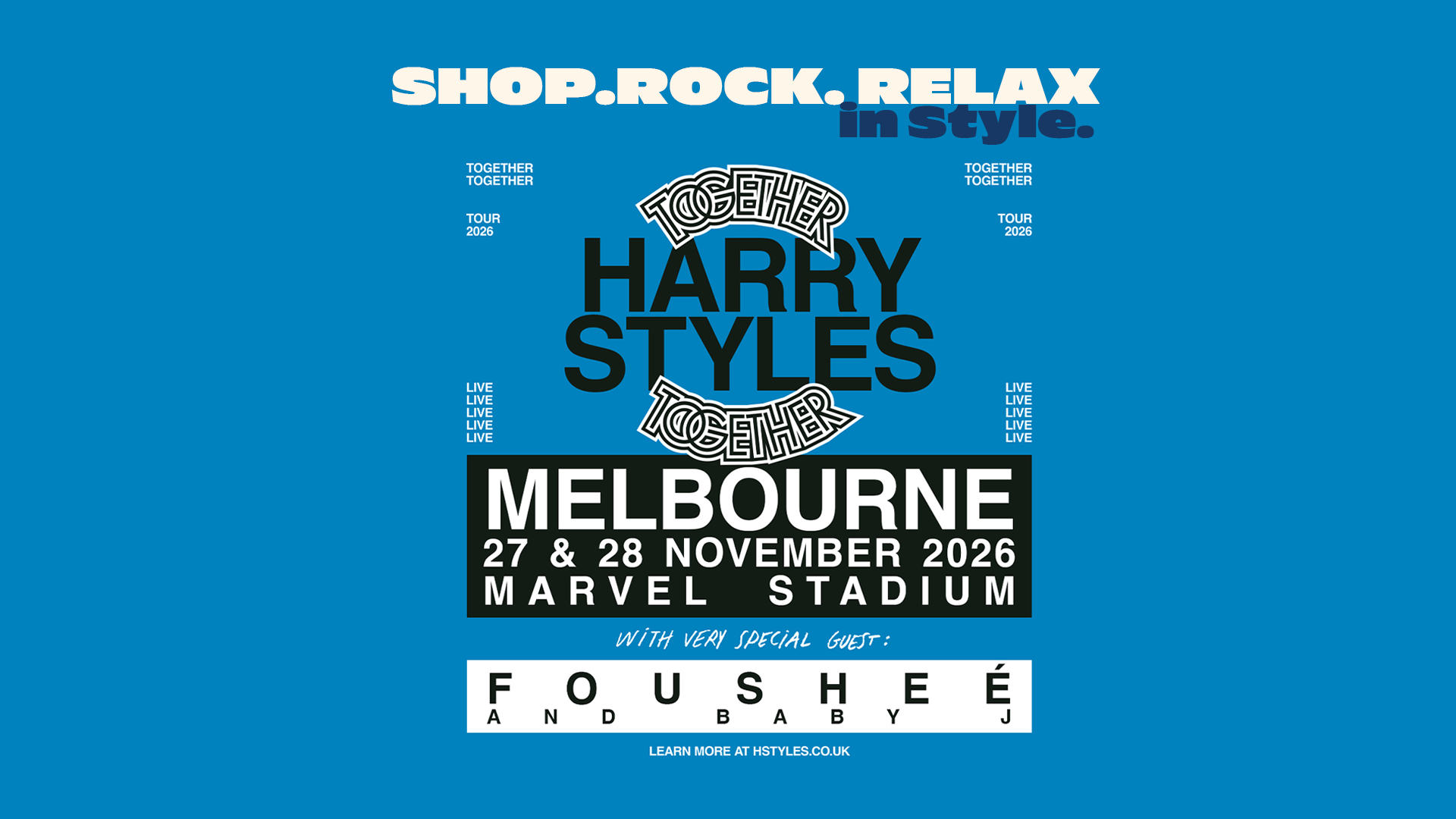 Shop, Rock and Relax at Harry Styles in Melbourne