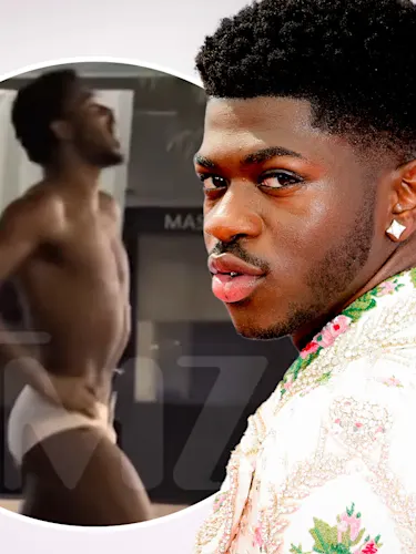 Lil Nas X walking down the streets of LA in just his underwear