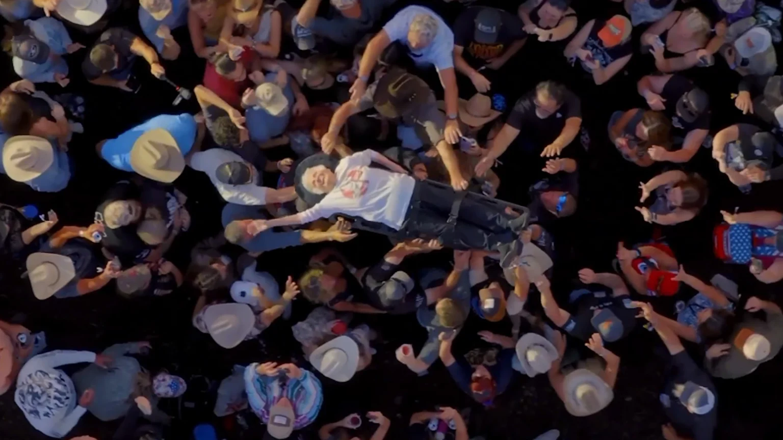 99 year old woman crowd surfing
