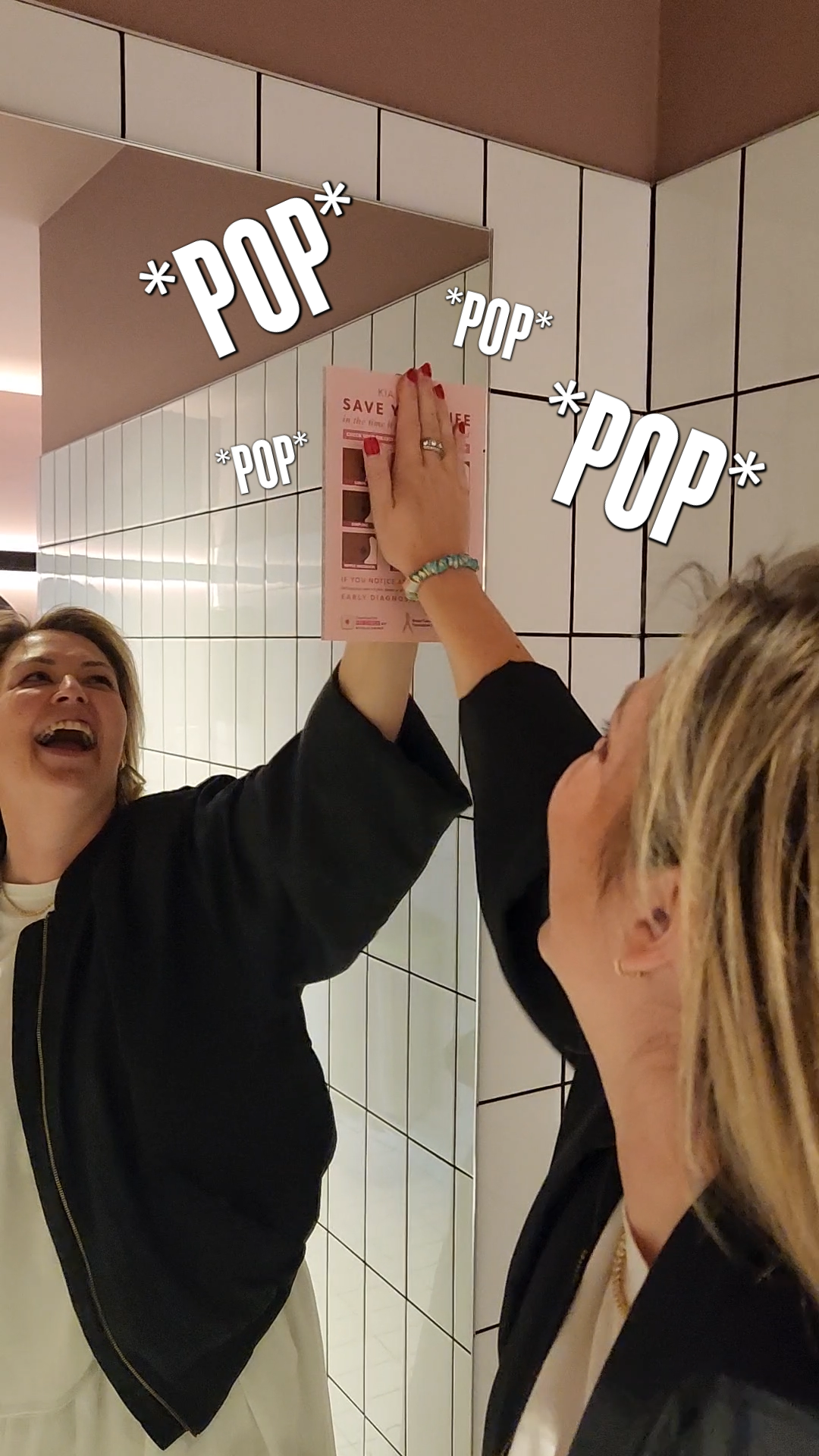 Sarah takes over the work bathrooms with Change & Check stickers