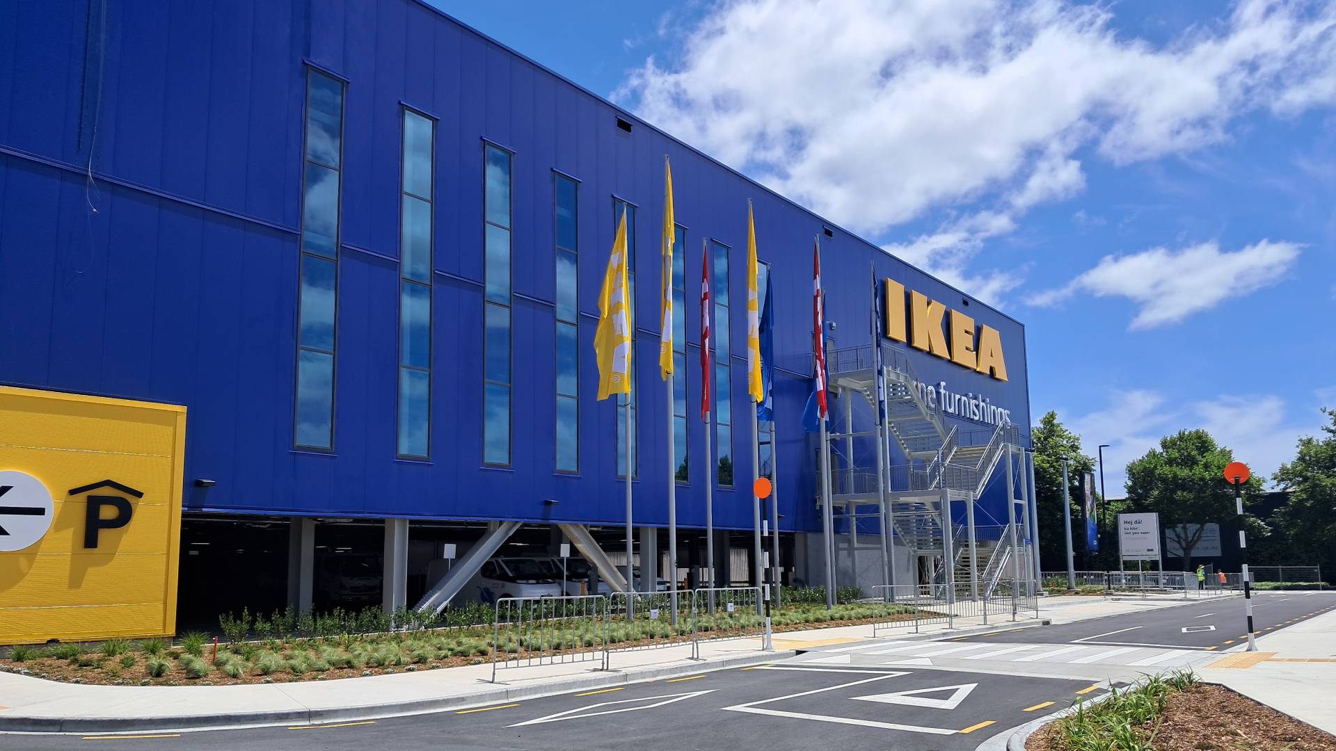 View of the IKEA NZ building from entrance 