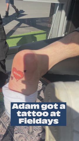 Adam got a tattoo at Fieldays 
