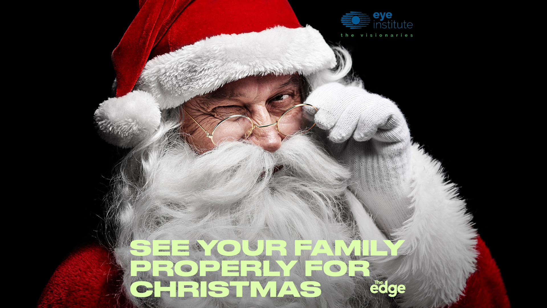 Family having a christmas dinner. "WIN Laser Eye Correction + $2K Travel Voucher" with The Edge and Eye Institute