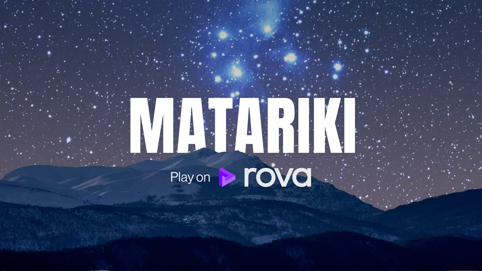 Matariki starry night sky over mountains