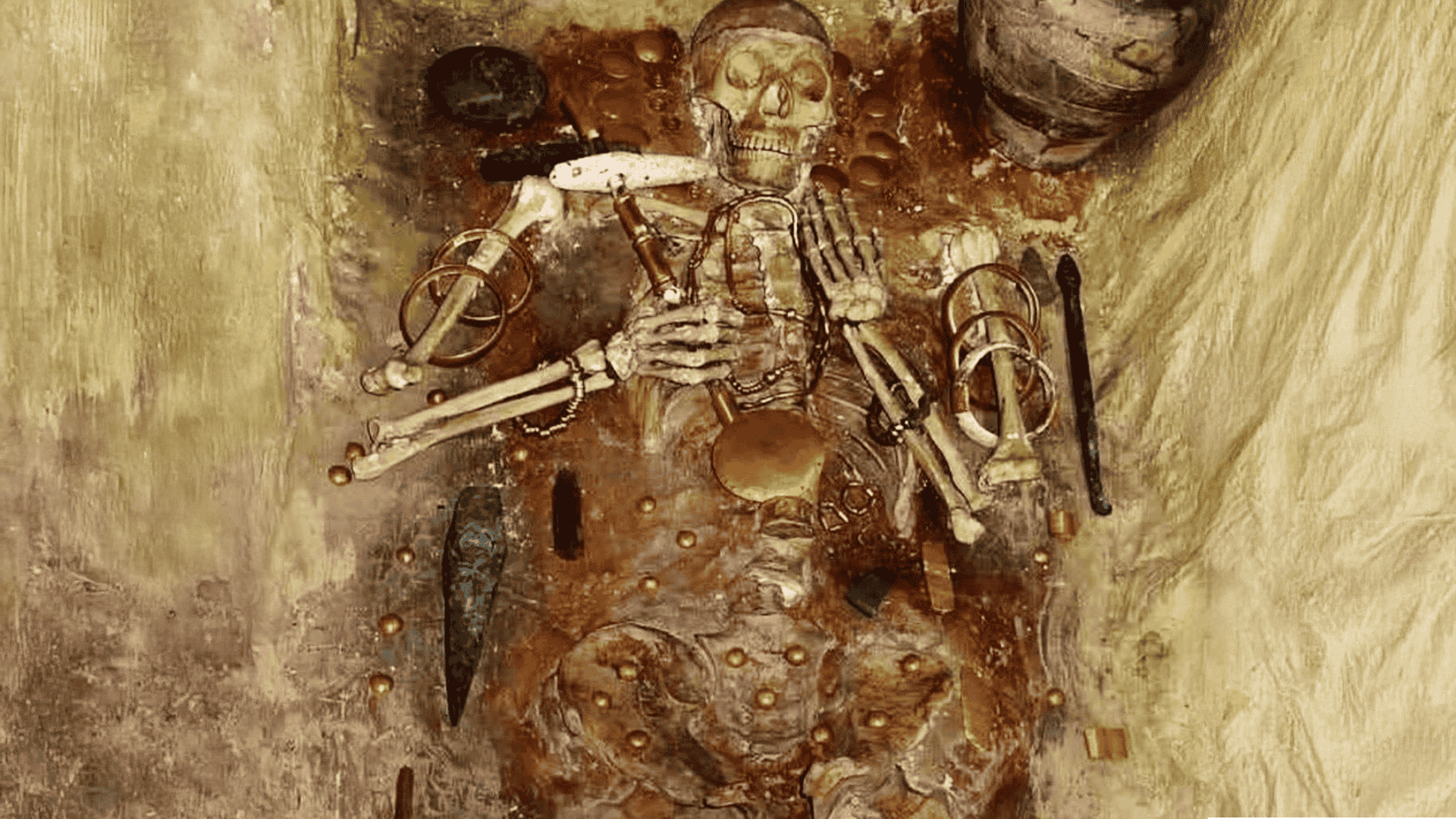 6500-year-old skeleton found dripping in jewelry with a gold 'penis sheath' 