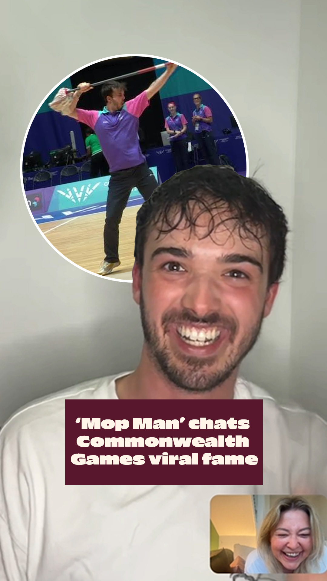 'Mop Man' chats viral fame at the Commonwealth Games