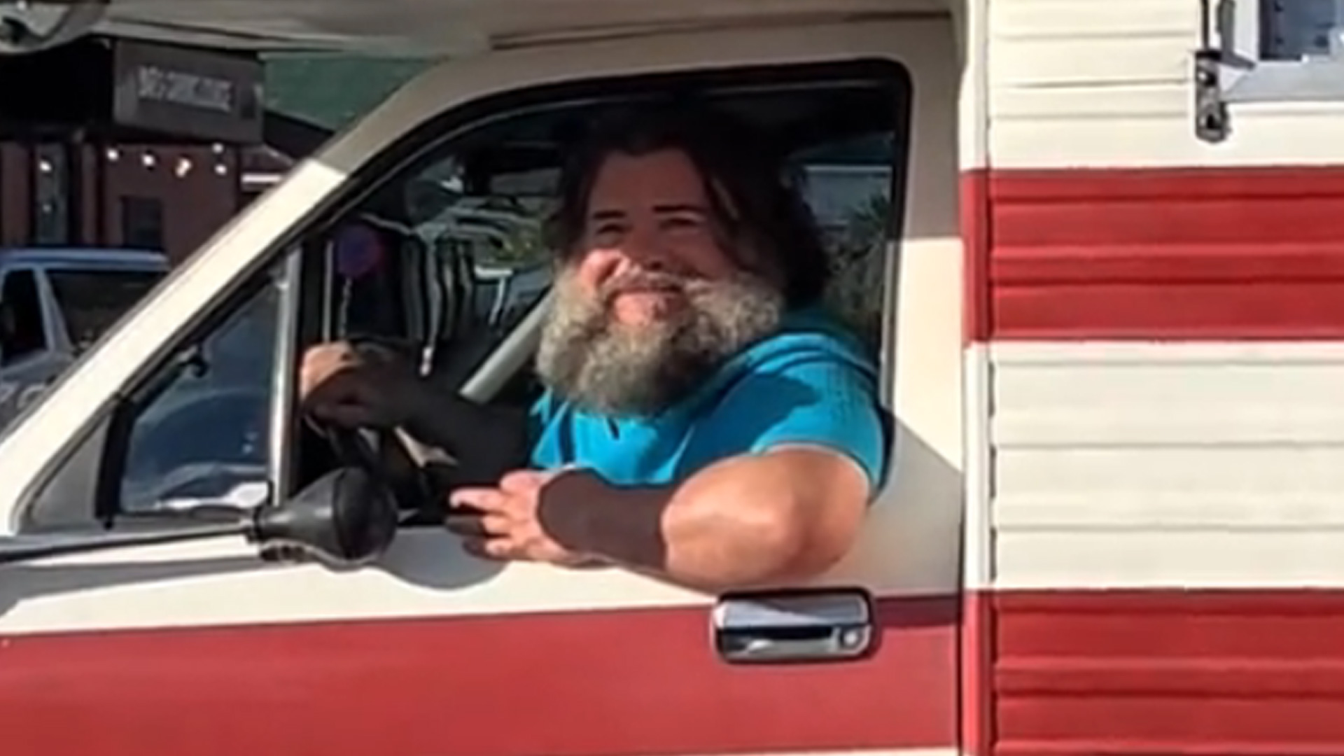 Jack Black spotted cruising around NZ in giant 'lava chicken' truck