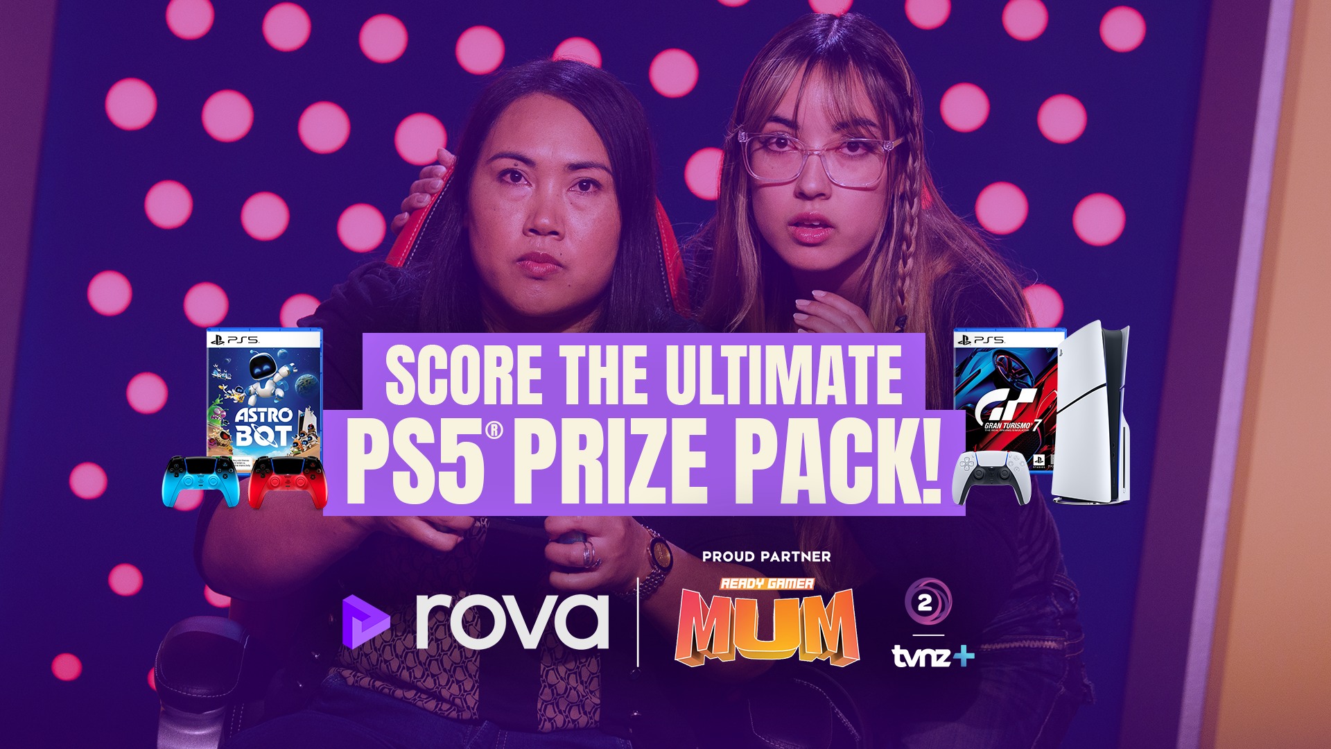 Mother and daughter game together
