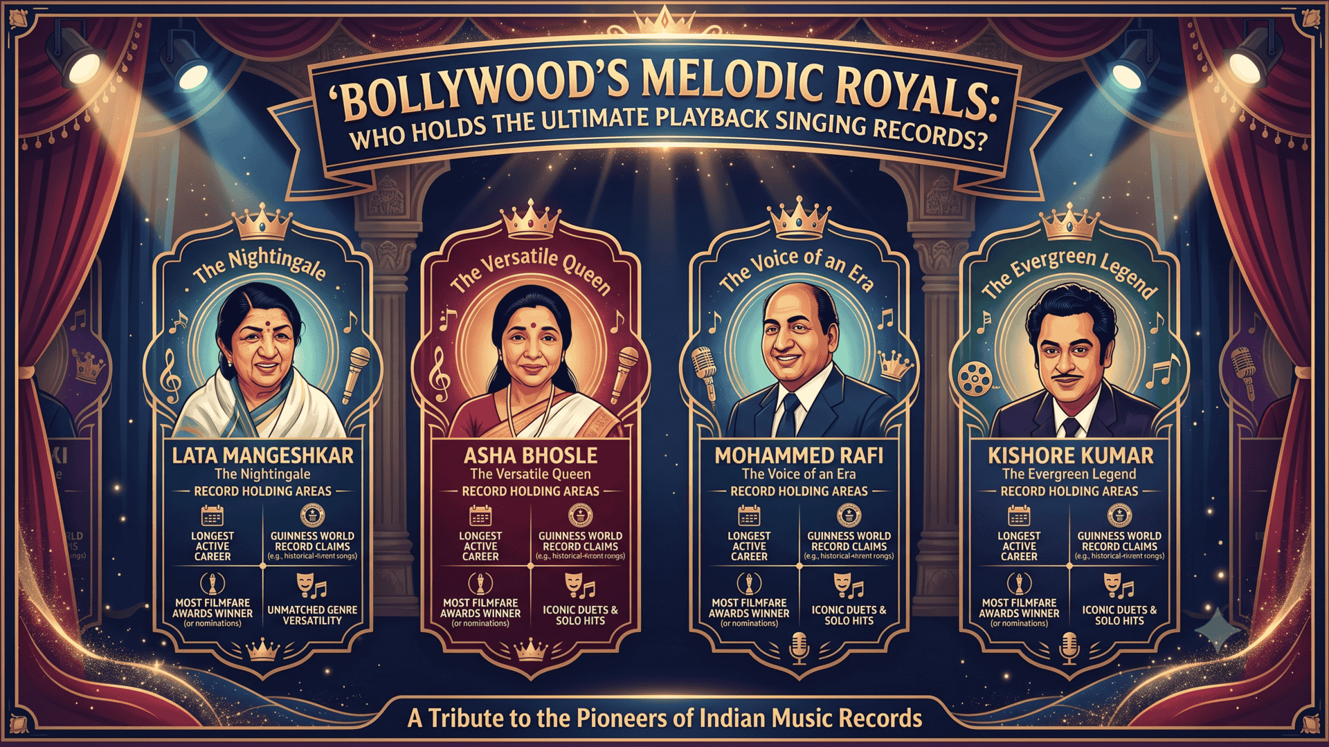 Bollywood’s Melodic Royals: Who Holds the Ultimate Playback Singing Records