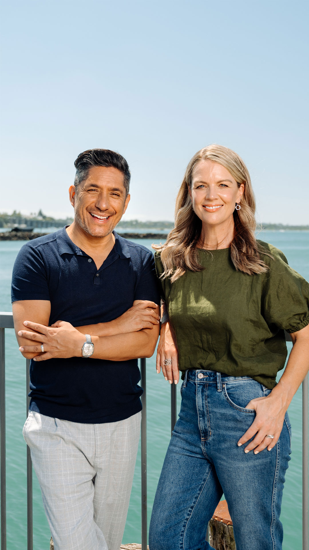 Robert Rakete & Jeanette Thomas with harbour in background
