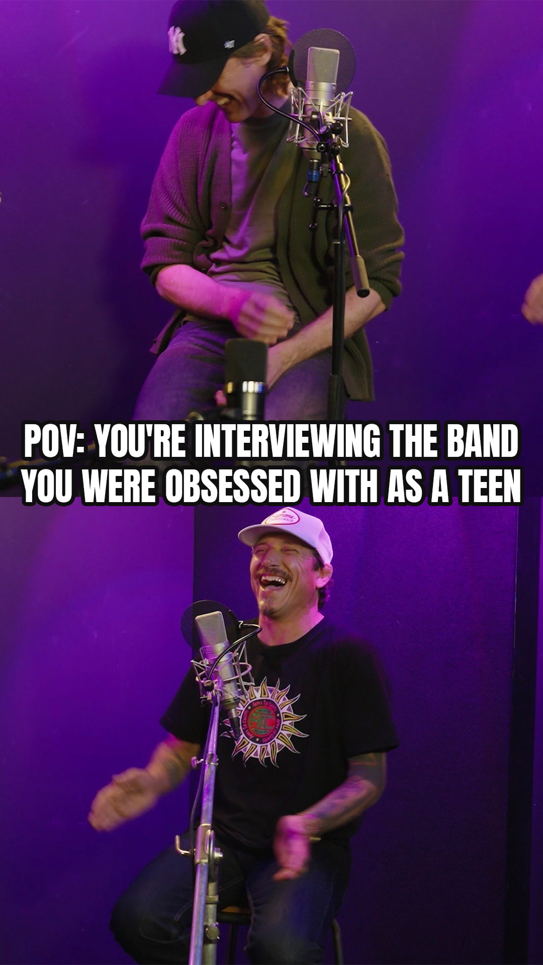 POV: You're interviewing the band you were obsessed with as a teen